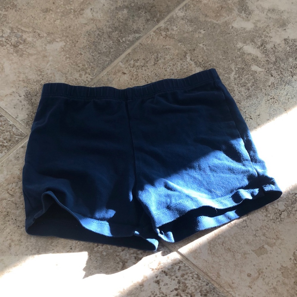 Booty shorts good for bike riding slits on the side plane navy blue.
